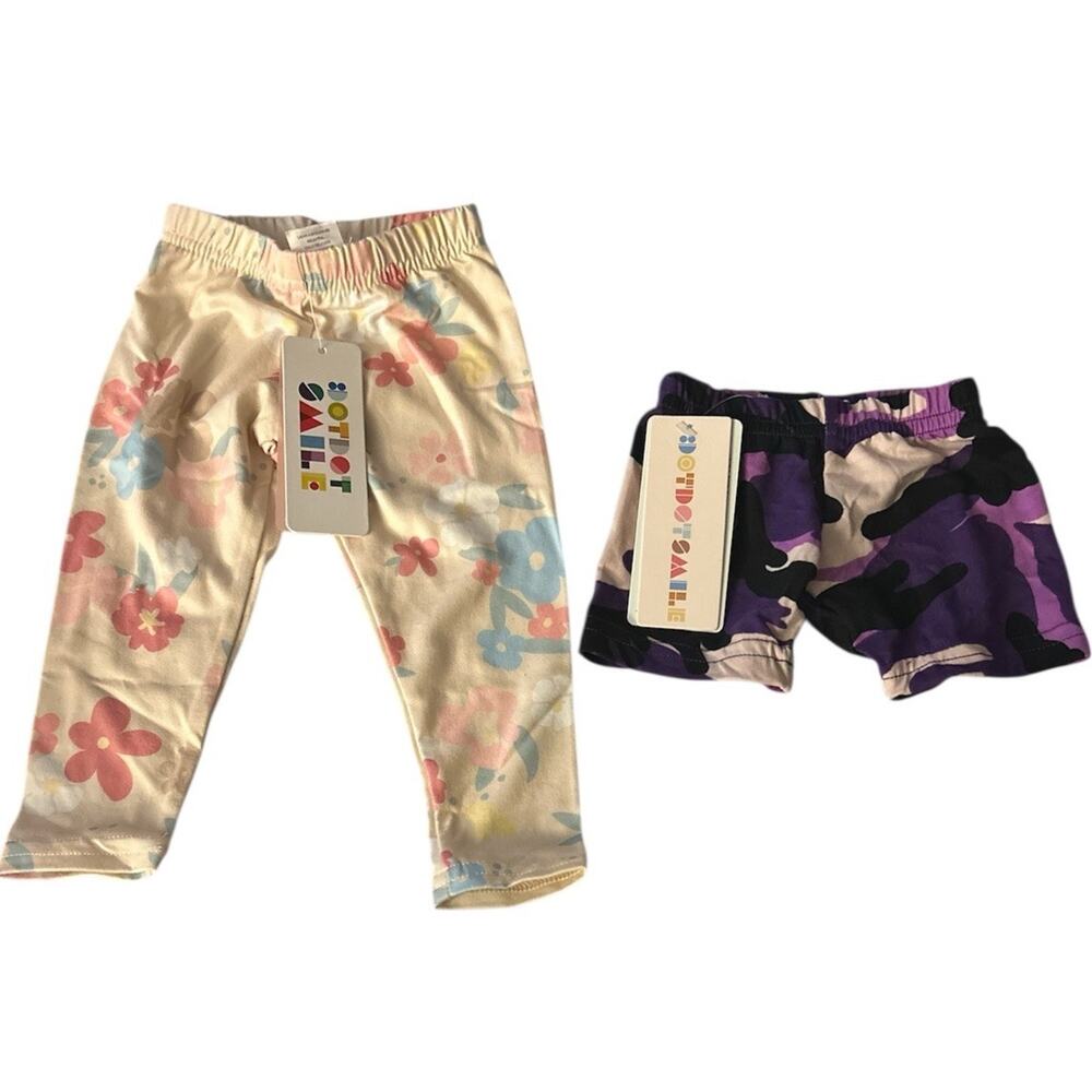 Dot Dot Smile NWT Baby Girls Size 6-12 Months Legging And‎ Shorts Set